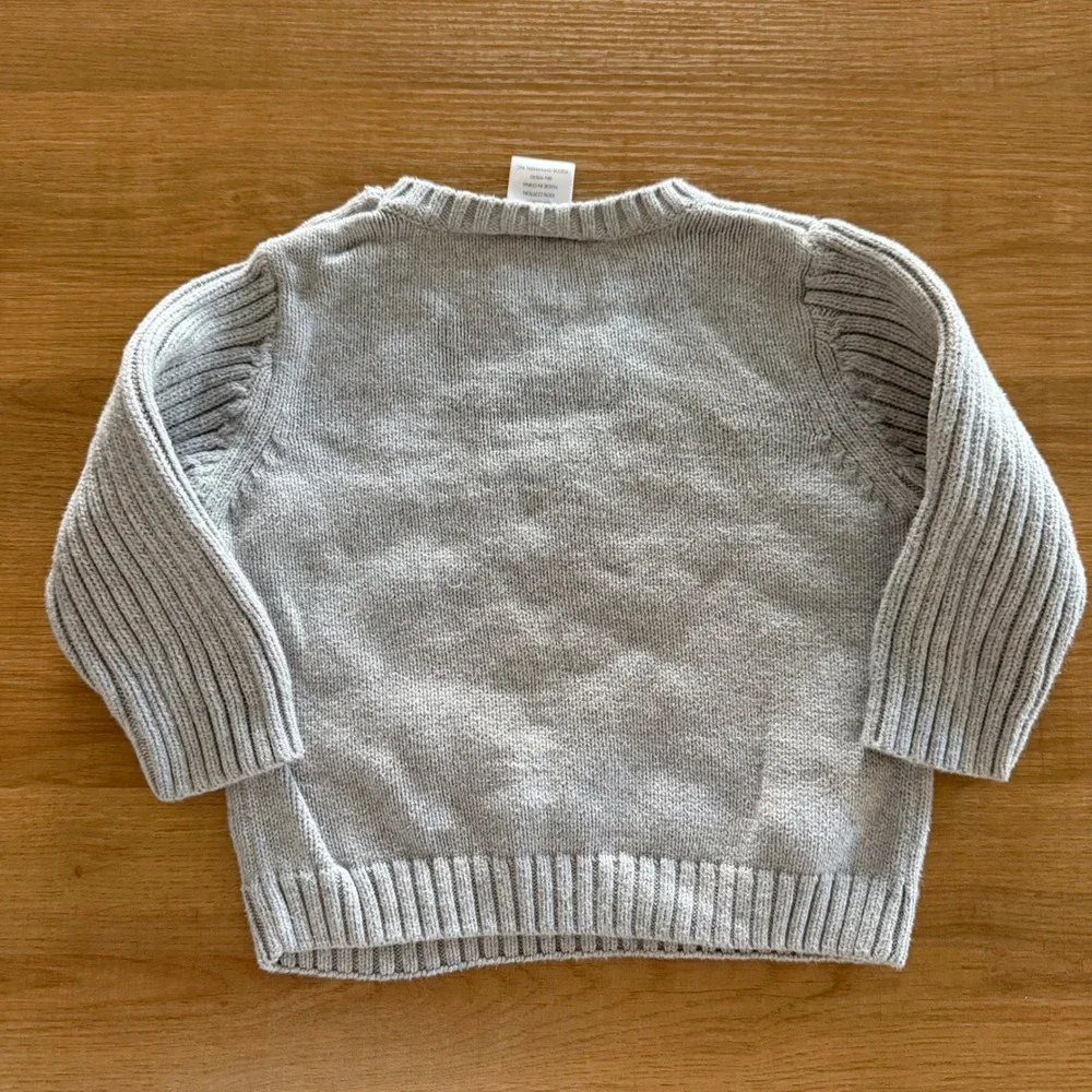 Gymboree Gray Husky Dog Cotton Knit Sweater 12-18 Months 240463174